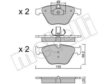 METELLI 2205589 -  Комплект тормозных колодок, дисковый тормоз