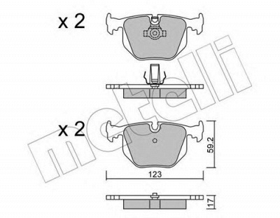 METELLI 2205600 -  Комплект тормозных колодок, дисковый тормоз