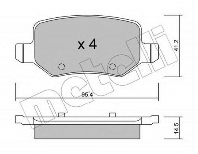 METELLI 2205650 -  Комплект тормозных колодок, дисковый тормоз
