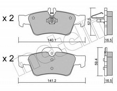 METELLI 2205680 -  Комплект тормозных колодок, дисковый тормоз