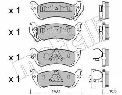 METELLI 2205700 -  Комплект тормозных колодок, дисковый тормоз