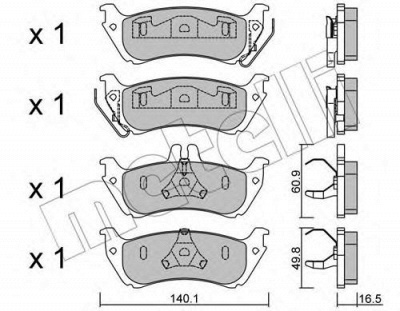 METELLI 2205701 -  Комплект тормозных колодок, дисковый тормоз