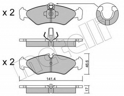 METELLI 2205711 -  Комплект тормозных колодок, дисковый тормоз