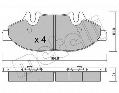METELLI 2205750 -  Комплект тормозных колодок, дисковый тормоз