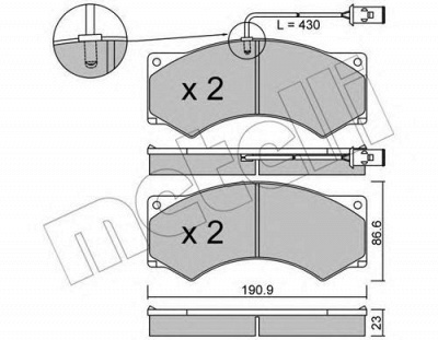 METELLI 2205792 -  Комплект тормозных колодок, дисковый тормоз