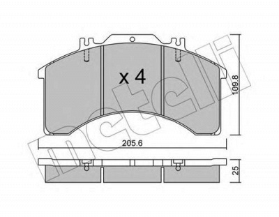 METELLI 2205800 -  Комплект тормозных колодок, дисковый тормоз