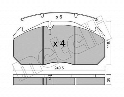 METELLI 2205860 -  Комплект тормозных колодок, дисковый тормоз