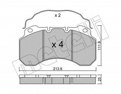 METELLI 2205880 -  Комплект тормозных колодок, дисковый тормоз