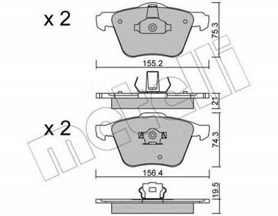 METELLI 2205990 -  Комплект тормозных колодок, дисковый тормоз