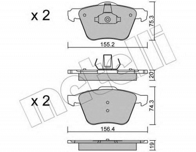 METELLI 2205991 -  Комплект тормозных колодок, дисковый тормоз