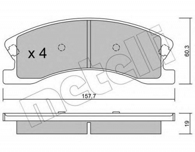 METELLI 2206260 -  Комплект тормозных колодок, дисковый тормоз