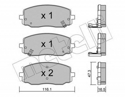 METELLI 2206290 -  Комплект тормозных колодок, дисковый тормоз