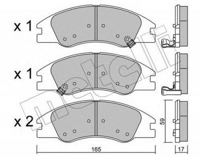 METELLI 2206300 -  Комплект тормозных колодок, дисковый тормоз