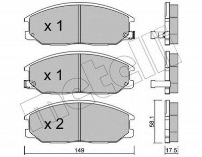 METELLI 2206320 -  Комплект тормозных колодок, дисковый тормоз
