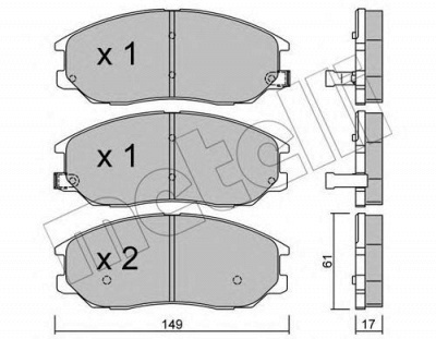 METELLI 2206330 -  Комплект тормозных колодок, дисковый тормоз