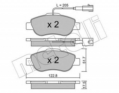 METELLI 2206382 -  Комплект тормозных колодок, дисковый тормоз