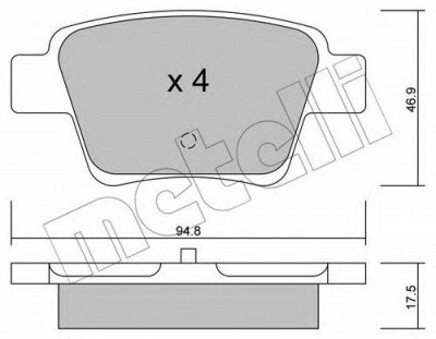 METELLI 2206390 -  Комплект тормозных колодок, дисковый тормоз
