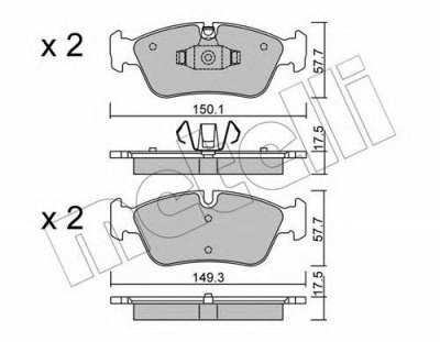 METELLI 2206400 -  Комплект тормозных колодок, дисковый тормоз