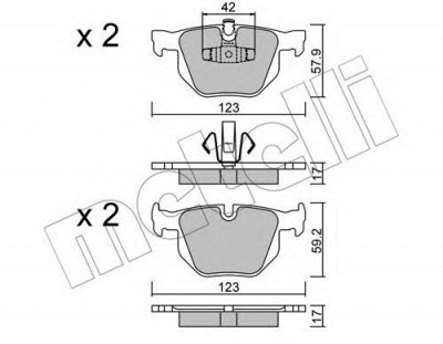 METELLI 2206430 -  Комплект тормозных колодок, дисковый тормоз