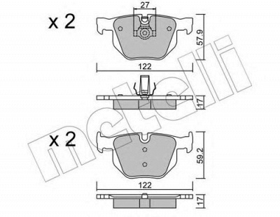 METELLI 2206440 -  Комплект тормозных колодок, дисковый тормоз