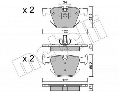 METELLI 2206444 -  Комплект тормозных колодок, дисковый тормоз