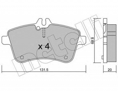 METELLI 2206470 -  Комплект тормозных колодок, дисковый тормоз
