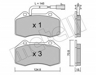 METELLI 2206511 -  Комплект тормозных колодок, дисковый тормоз