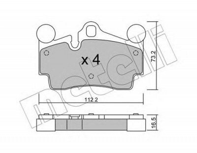 METELLI 2206550 -  Комплект тормозных колодок, дисковый тормоз