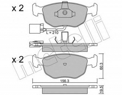 METELLI 2206561 -  Комплект тормозных колодок, дисковый тормоз