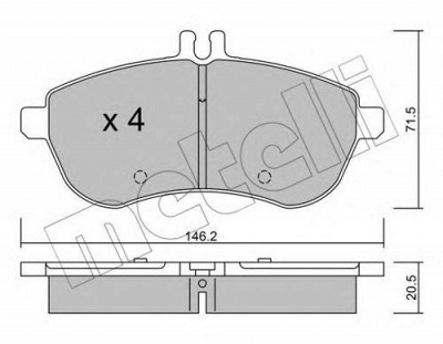 METELLI 2206650 -  Комплект тормозных колодок, дисковый тормоз