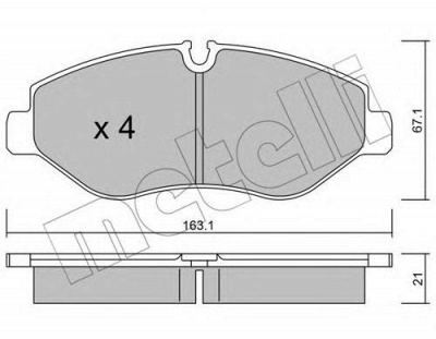 METELLI 2206710 -  Комплект тормозных колодок, дисковый тормоз