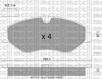 METELLI 2206712 -  Комплект тормозных колодок, дисковый тормоз