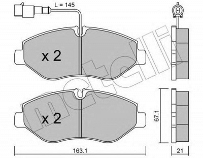 METELLI 2206714 -  Комплект тормозных колодок, дисковый тормоз
