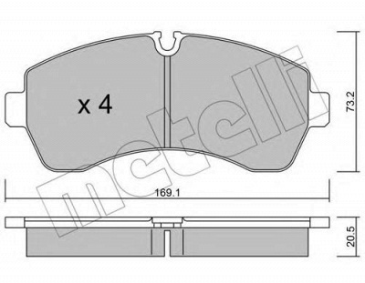 METELLI 2206730 -  Комплект тормозных колодок, дисковый тормоз