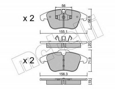 METELLI 2206750 -  Комплект тормозных колодок, дисковый тормоз
