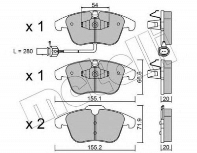 METELLI 2206752 -  Комплект тормозных колодок, дисковый тормоз