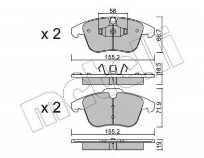 METELLI 2206753 -  Комплект тормозных колодок, дисковый тормоз