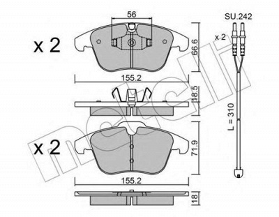 METELLI 2206755k -  Комплект тормозных колодок, дисковый тормоз
