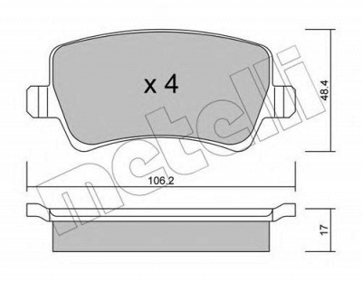 METELLI 2206760 -  Комплект тормозных колодок, дисковый тормоз