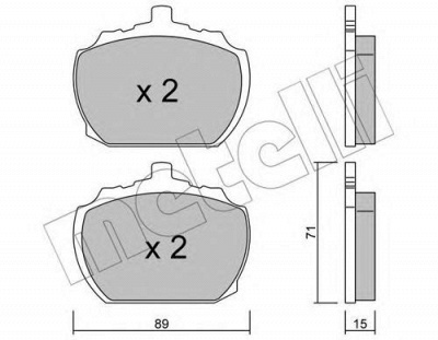 METELLI 2206780 -  Комплект тормозных колодок, дисковый тормоз