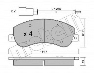 METELLI 2206800 -  Комплект тормозных колодок, дисковый тормоз