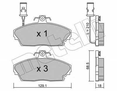 METELLI 2206890 -  Комплект тормозных колодок, дисковый тормоз