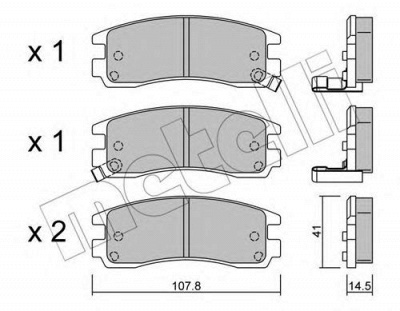 METELLI 2206970 -  Комплект тормозных колодок, дисковый тормоз