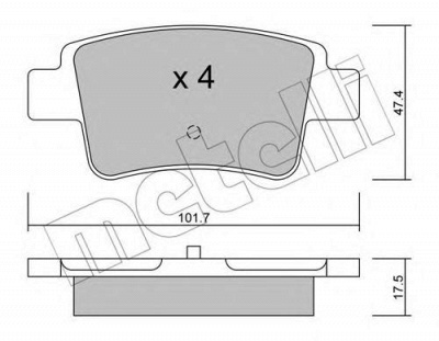 METELLI 2207050 -  Комплект тормозных колодок, дисковый тормоз