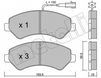 METELLI 2207090 -  Комплект тормозных колодок, дисковый тормоз