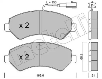 METELLI 2207092 -  Комплект тормозных колодок, дисковый тормоз