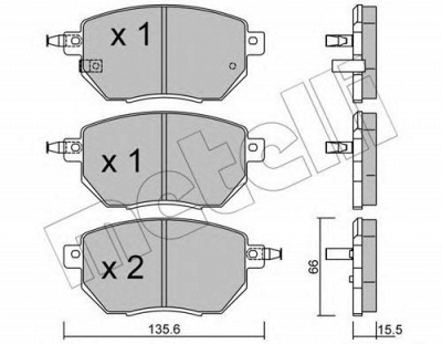 METELLI 2207410 -  Комплект тормозных колодок, дисковый тормоз