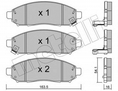 METELLI 2207430 -  Комплект тормозных колодок, дисковый тормоз