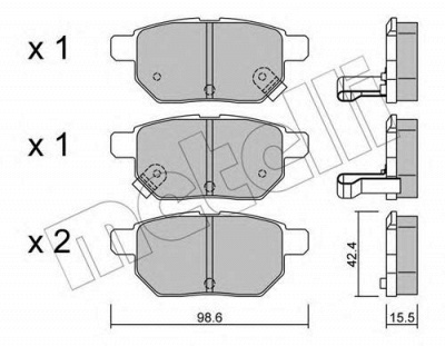 METELLI 2207460 -  Комплект тормозных колодок, дисковый тормоз