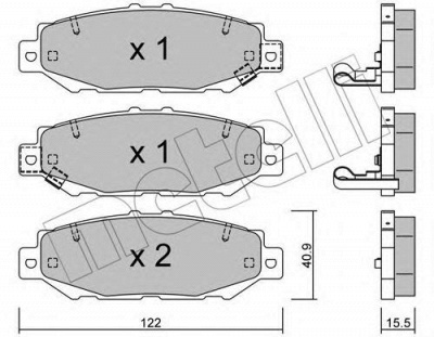 METELLI 2207590 -  Комплект тормозных колодок, дисковый тормоз